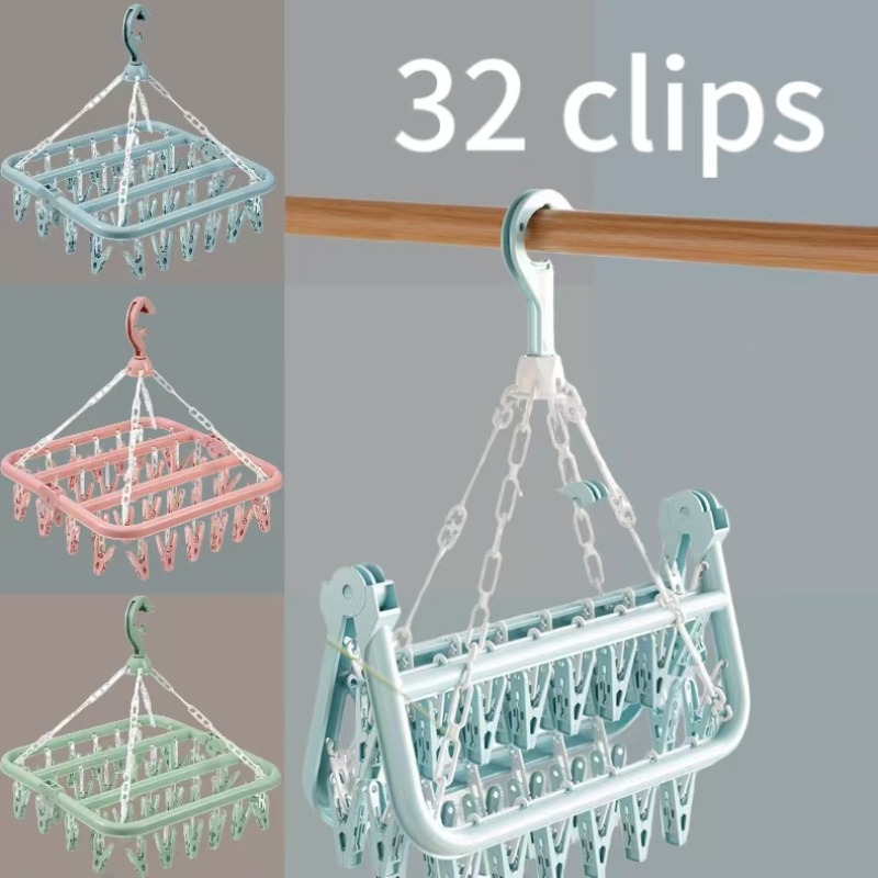 Lingerie - Clothes Drying Hanger with 32 Clips