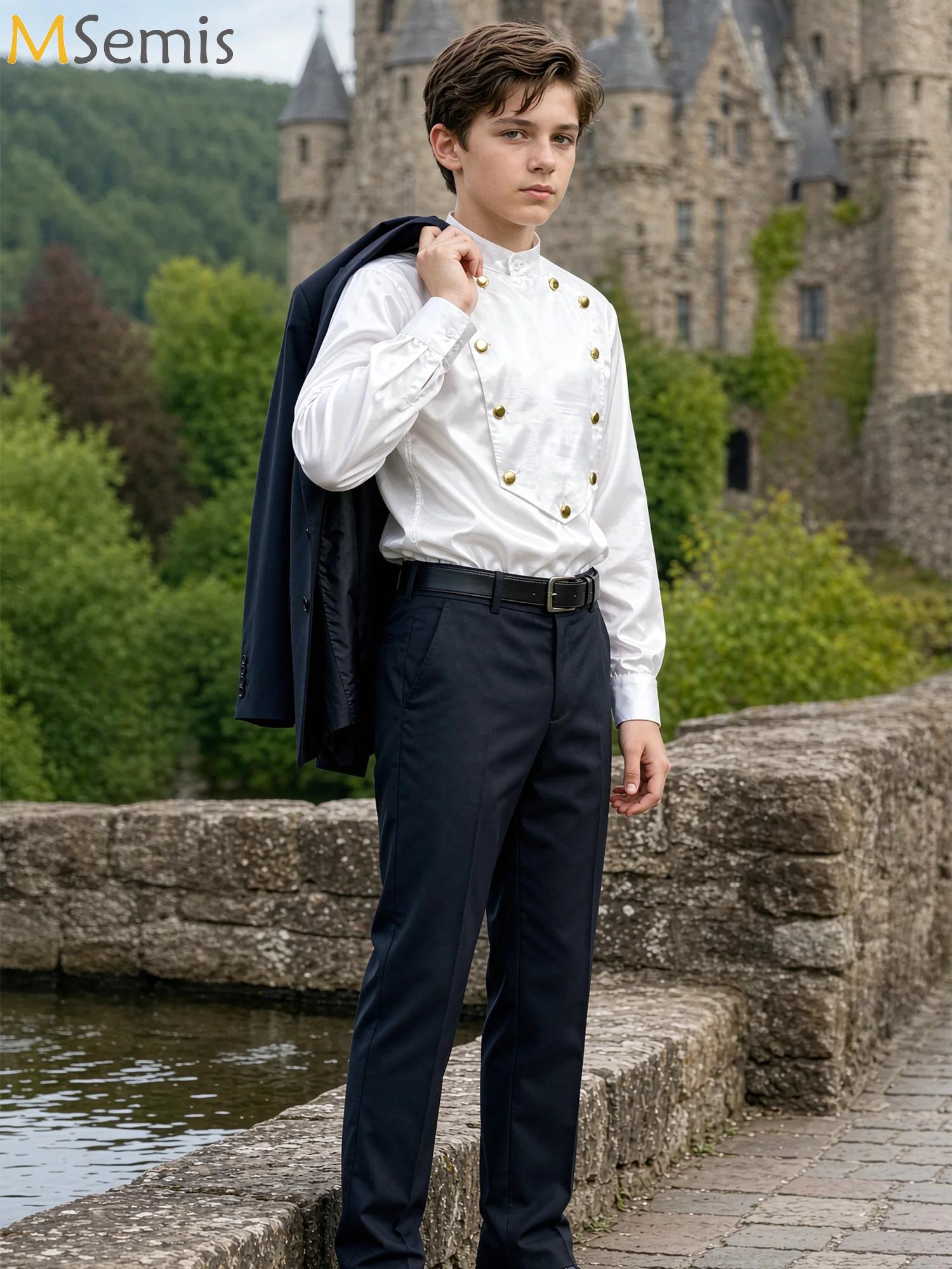 Blouses - Boys Vintage Renaissance Shirt Long Sleeve