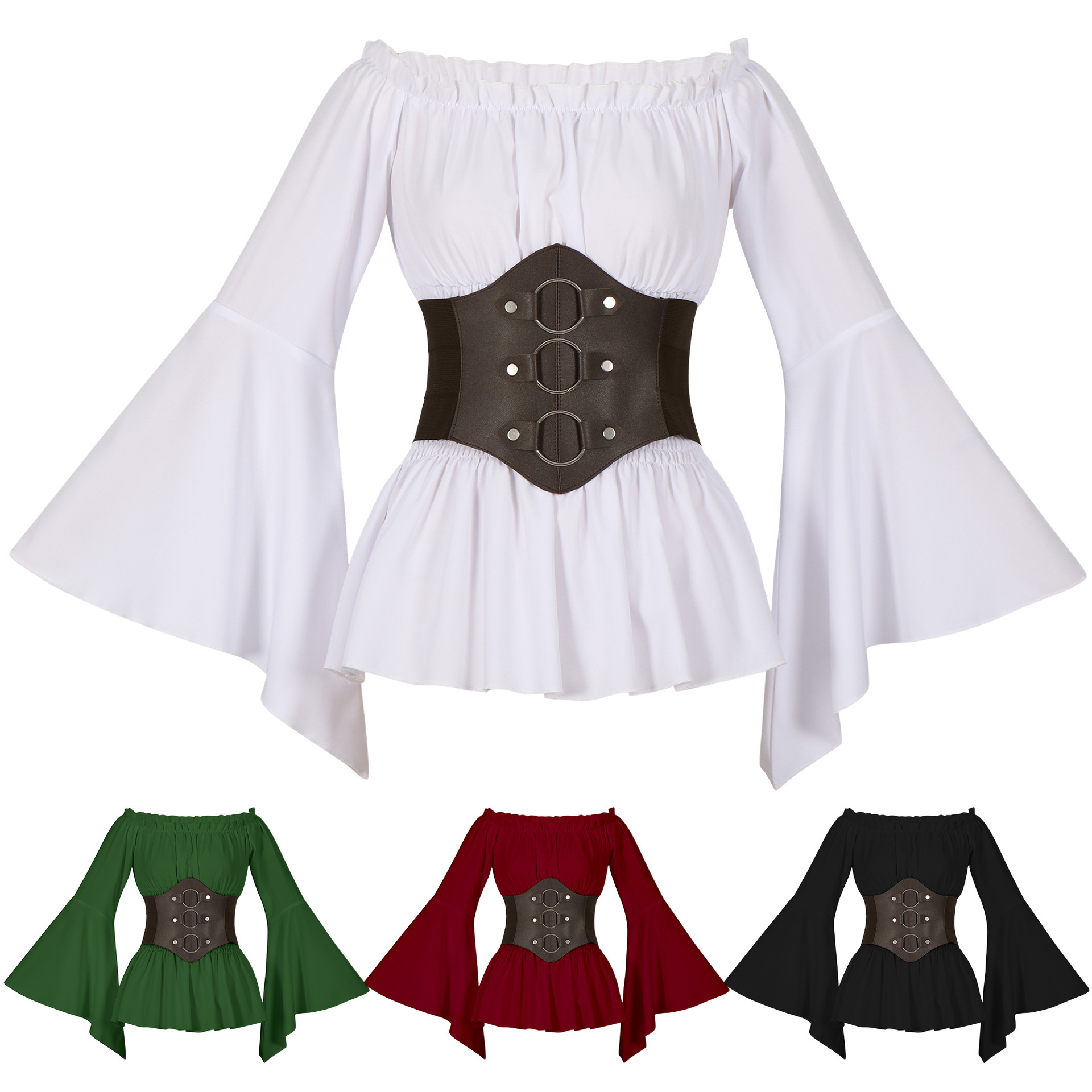 Tops - Medieval Victorian Pirate Shirt Off Shoulder