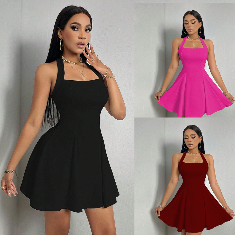 Y2K New Women Sexy Halter Back - Y2K Backless Halter Mini Dress 评论和价格