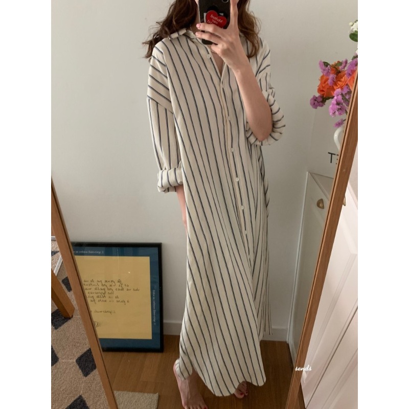Korean Minimalist Loose Collar - Korean Style A Line Shirt Dress 评论和价格