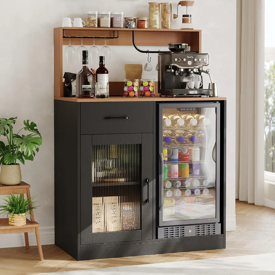 Wine bar cabinet with fridge s - Tops 评论和价格