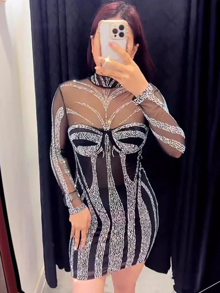Sparkly Diamonds Rhinestone Bi - Sparkly Rhinestone Club Party Dress 评论和价格