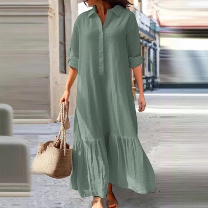 2026 European and American New - Casual Loose Linen Shirt Dress 评论和价格
