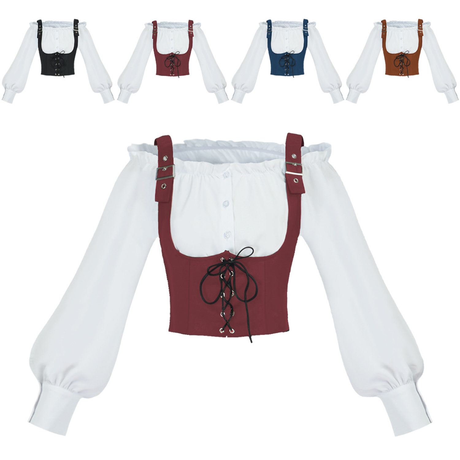 Renaissance 2 Piece Costume Se - Blouses 评论和价格