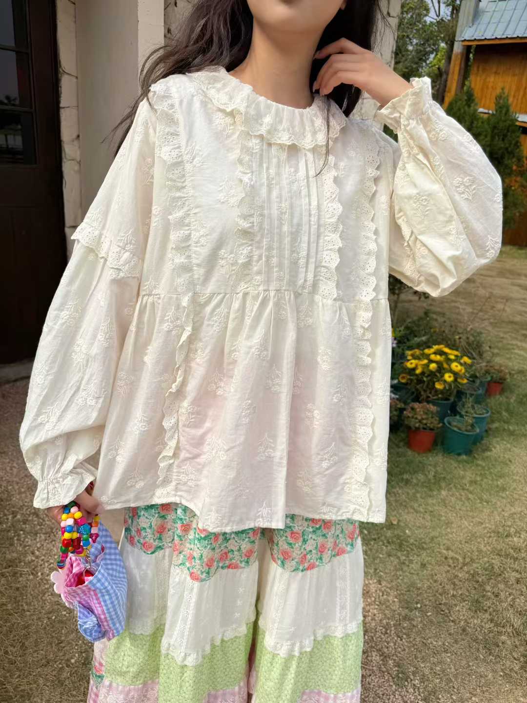 Vintage Autumn Sweet Kawaii Ca - Blouses 评论和价格