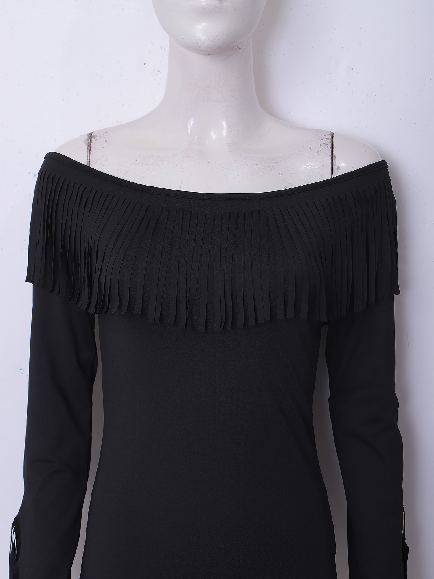 Womens Off Shoulder Tassel Blo - Blouses 评论和价格