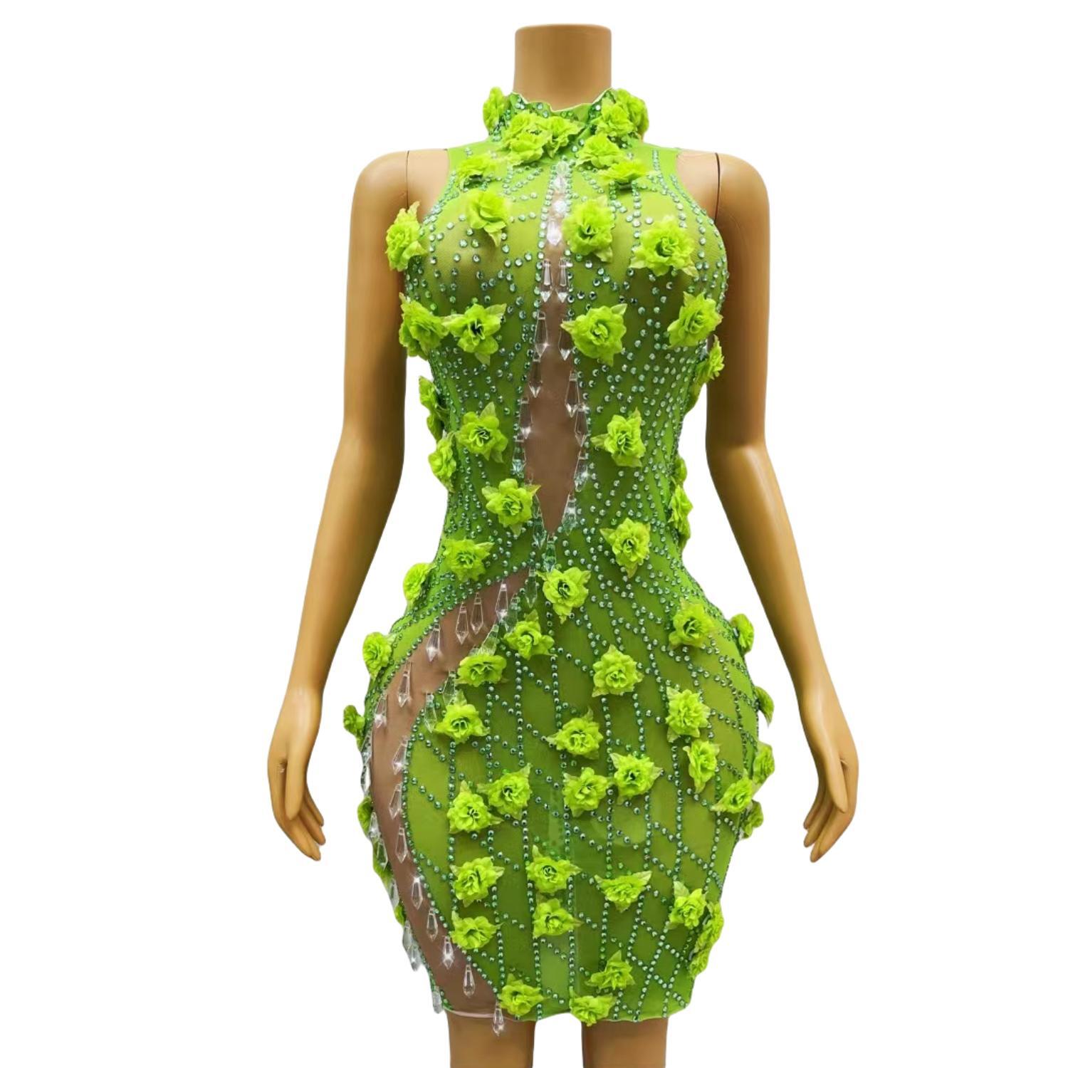 Chic Sparkly Crystals Rhinesto - Sparkly Rhinestone Club Party Dress 评论和价格