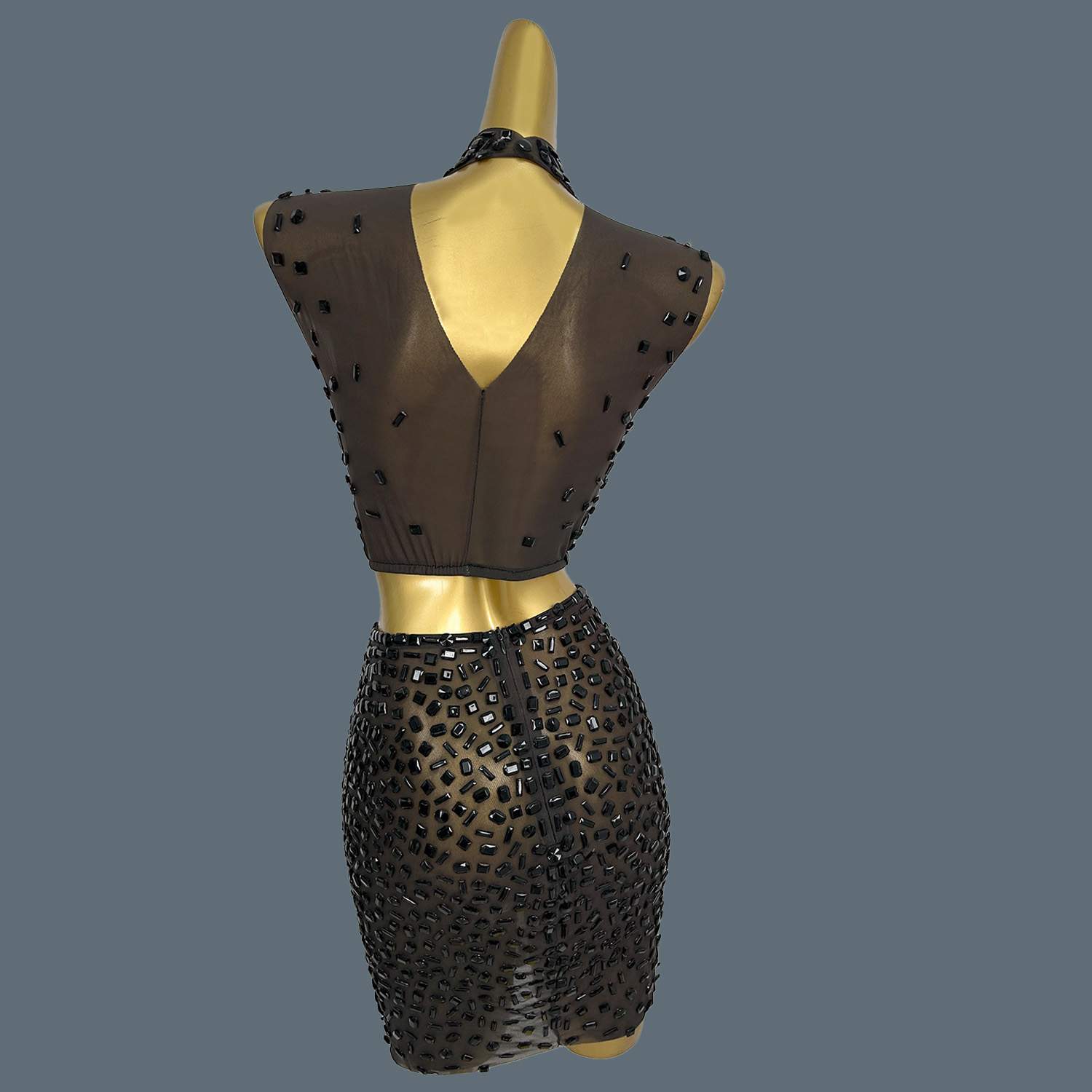 Summer Sparkly Black Rhineston - Sparkly Rhinestone Club Party Dress 评论和价格
