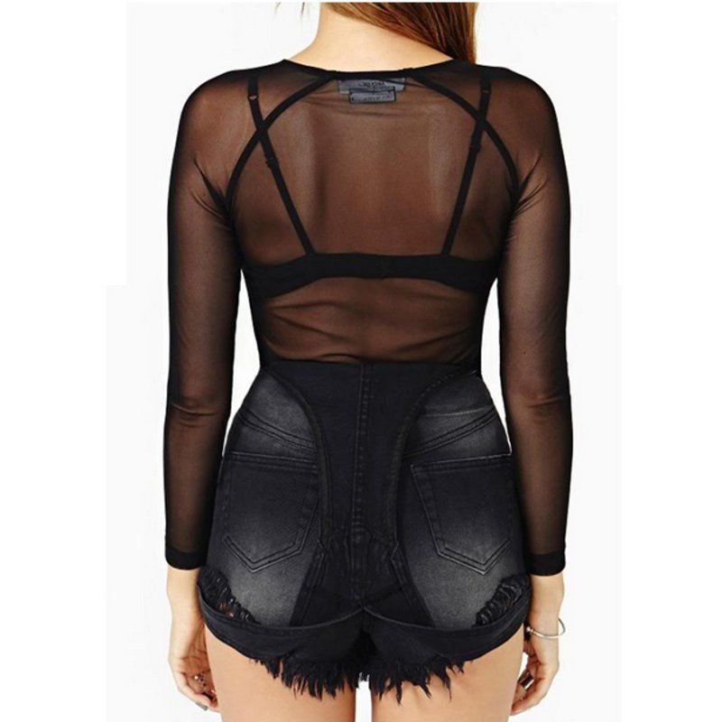 Women's Sheer Mesh Long Sleeve - Blouses 评论和价格