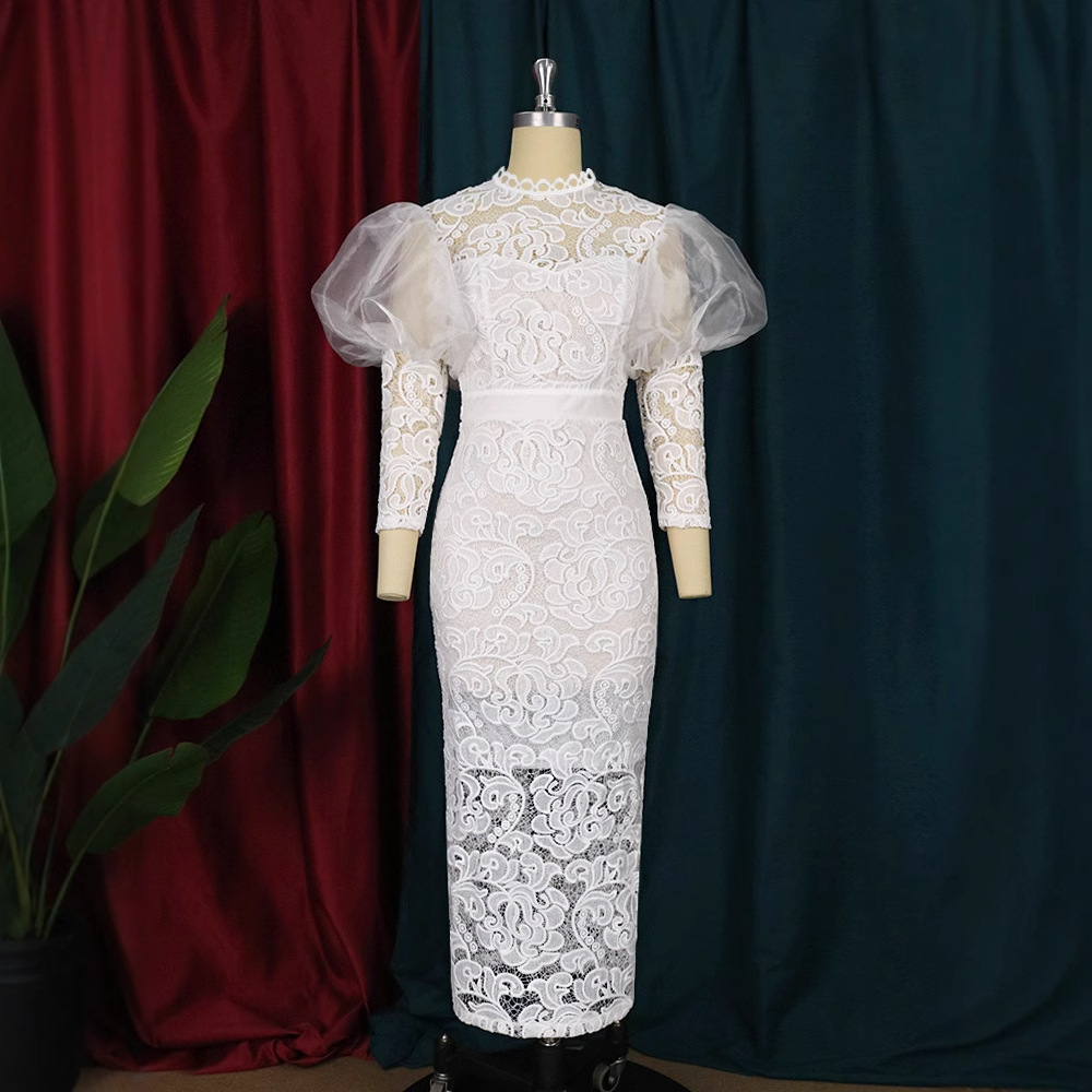 Women's Elegant Evening Midi D - Sexy Mesh Sheer Bodycon Dress 评论和价格
